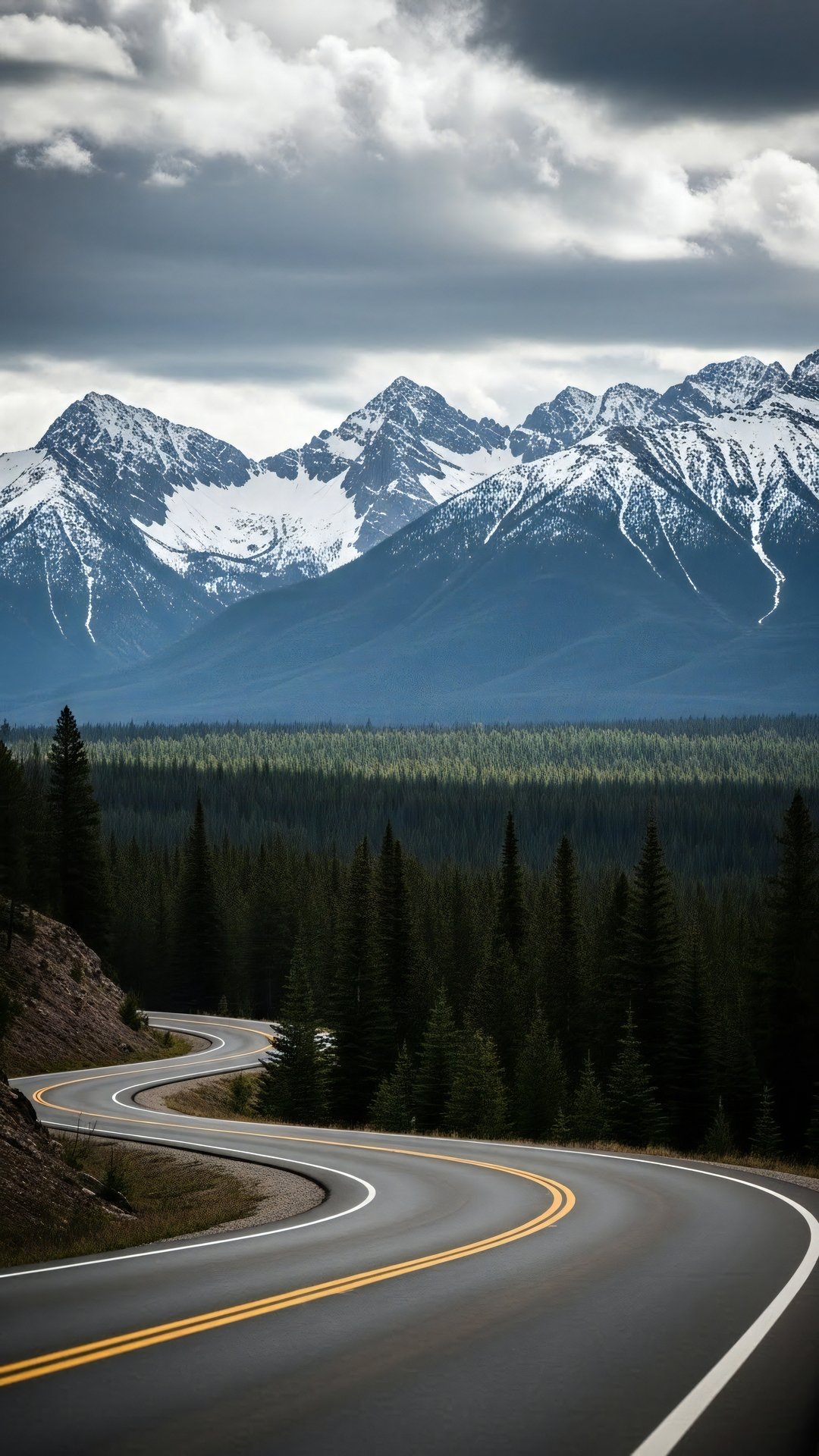 Scenic mountain road representing StarTrans group transportation across Canada