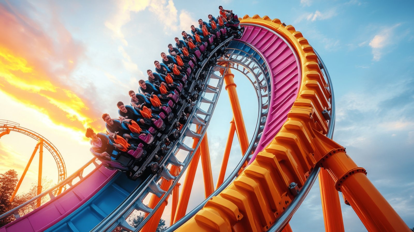 Group of friends arriving at Canada's Wonderland after travelling from Toronto by charter bus
